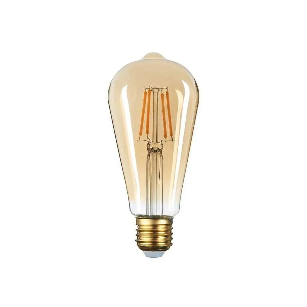 Ampoule led st64 filament 8w golden glass dimmable e27 blanc très chaud 2500k