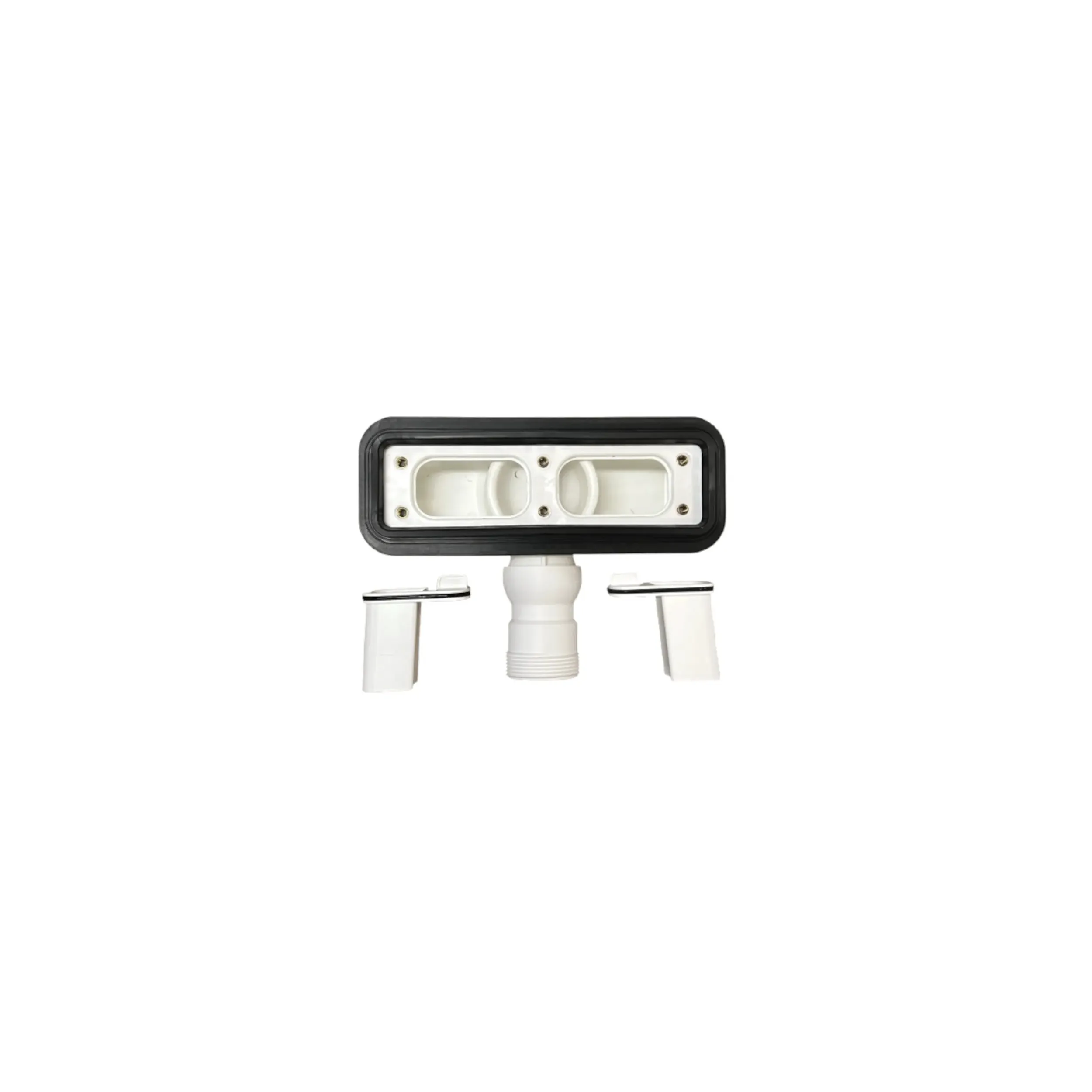 Bonde de douche rectangulaire ULTRAFLAT NEW avec cache-bonde noir mat 19,5 x 5 cm