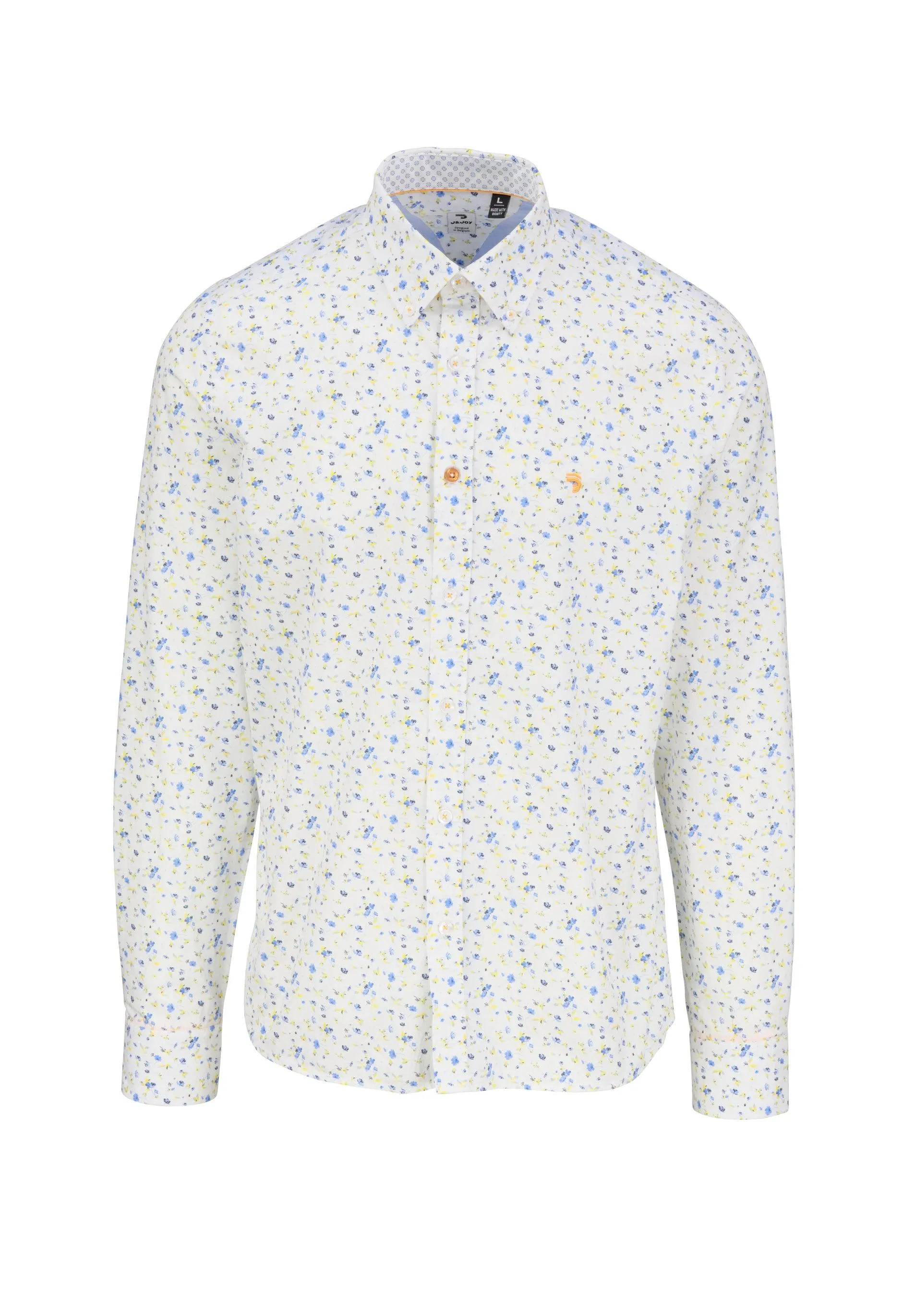 Chemise homme blanche avec micro-fleurs