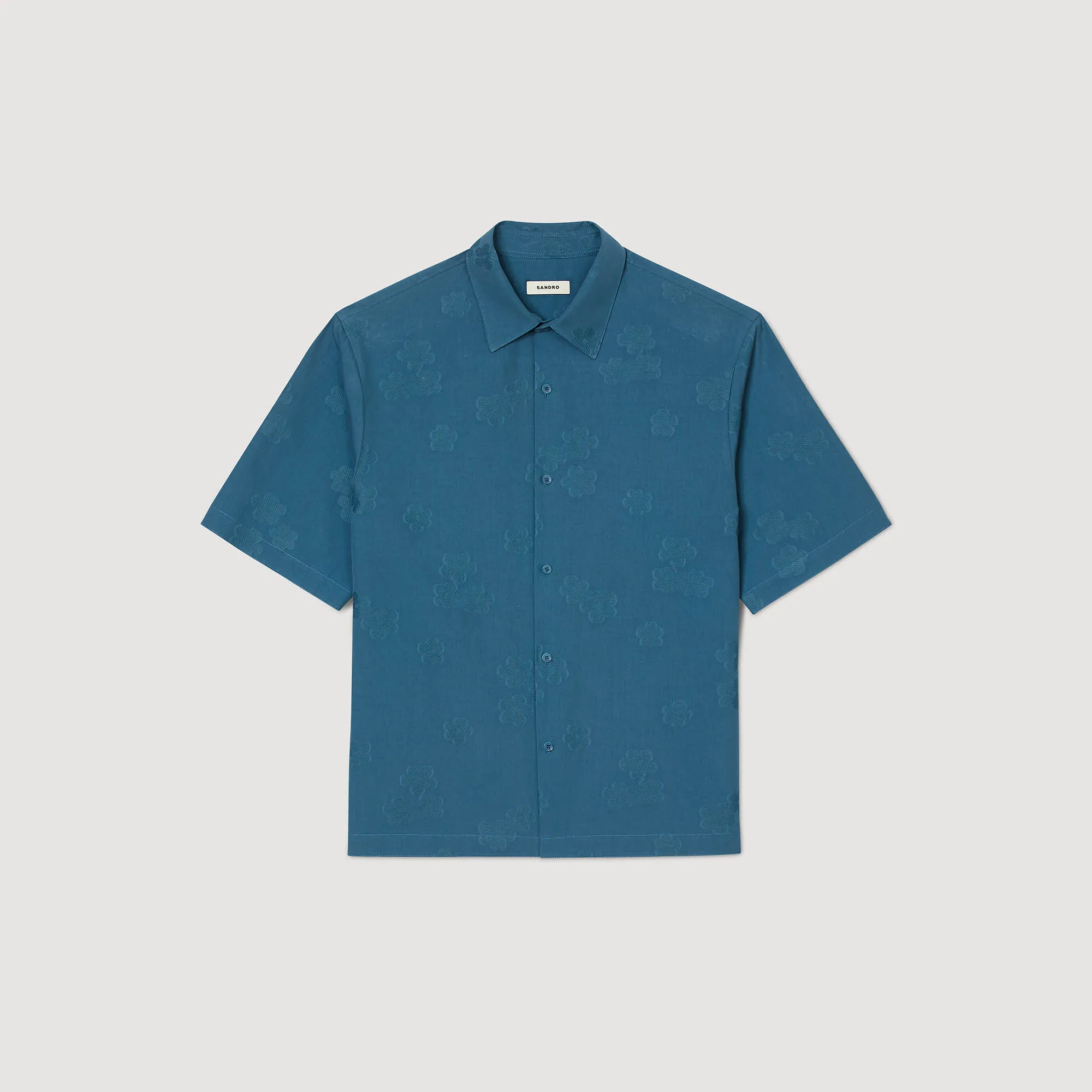 Chemise oversize jacquard fleurs