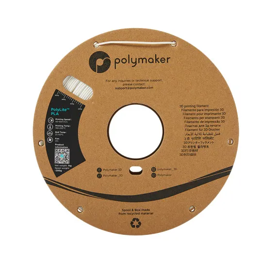 Filament PolyLite PLA Jaune 1.75mm 1Kg Bobine Carton