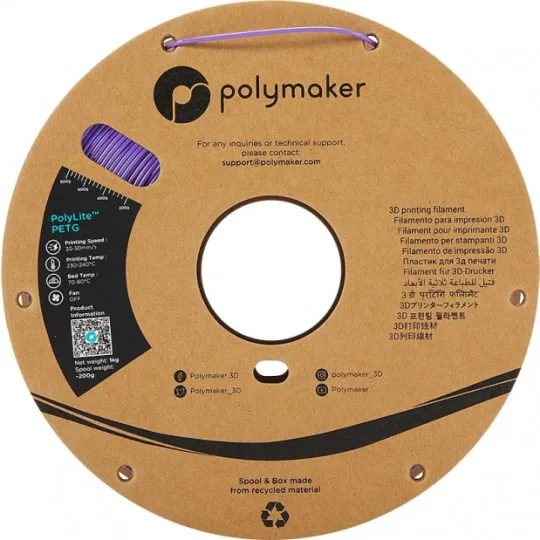 Filament PolyLite PLA Violet 1.75mm 1Kg Bobine Carton