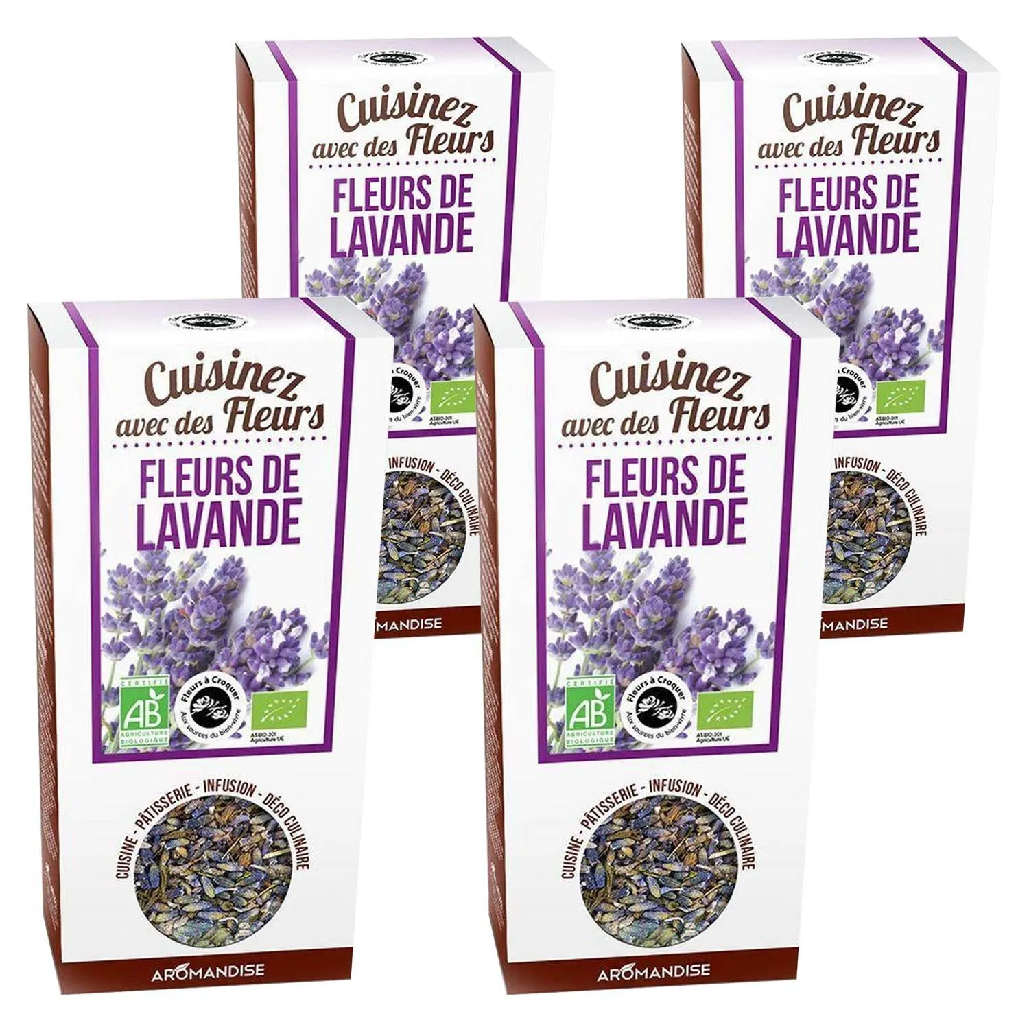 Fleurs comestibles bio - Fleurs de Lavande 160 g Aromandise 