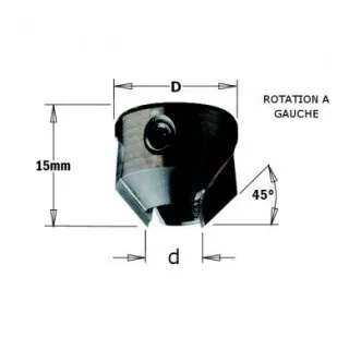 Fraisoir - CMT 31607012 - Ø 16 mm - al 7 mm - HM gauche