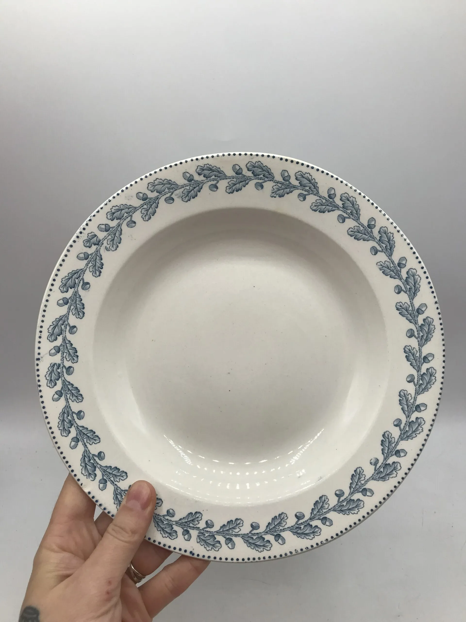 Lot de 4 assiettes creuses Sarreguemines "Chène" - Ressourcerie Histoires Sans Fin