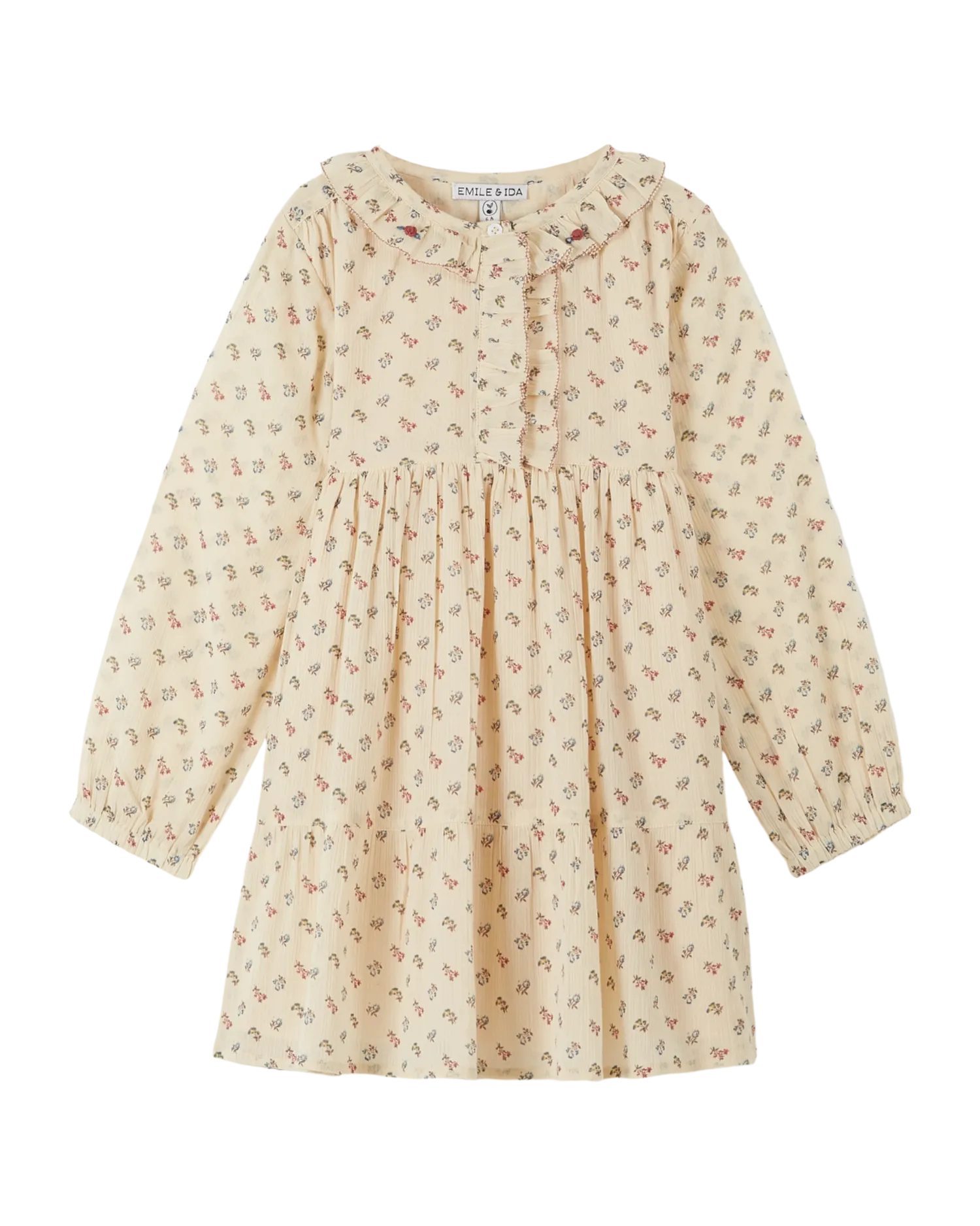 Robe all-over à fleurs Sorgue écru