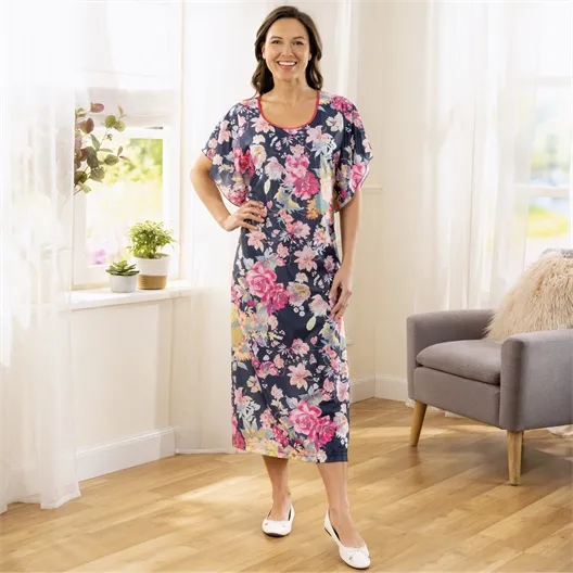 Robe d'hôtesse imprimée fleurs