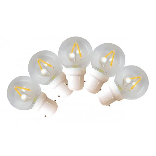 TIBELEC Lot de 5 ampoules led à filament clair sphérique B22 110 Lm...