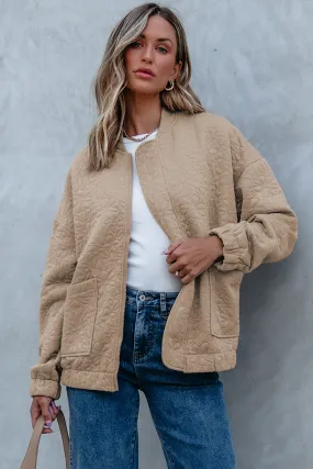 Veste matelassée à fleurs beige franais clair