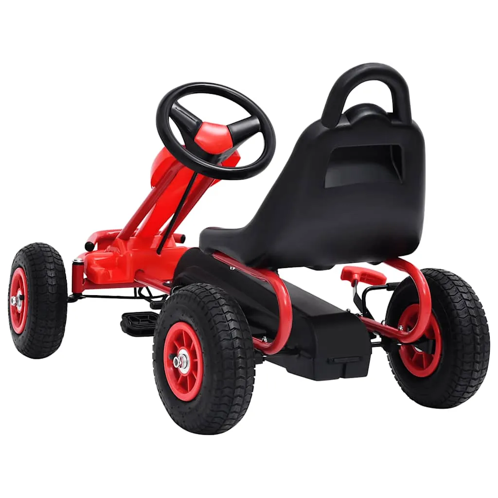 vidaXL Kart à pédales avec pneus Rouge 