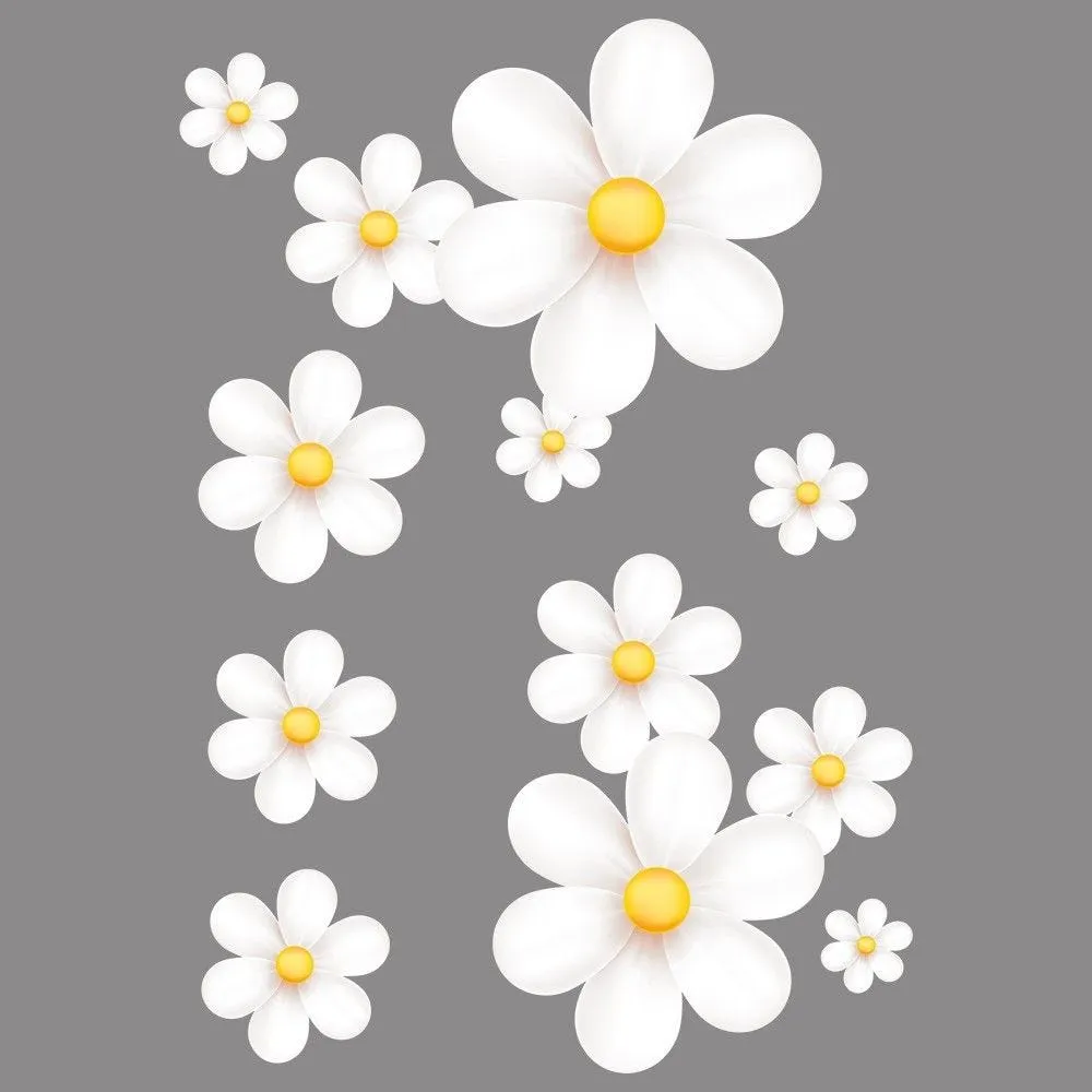 Vitrophanie amalgames de fleurs blanches 68x98cm
