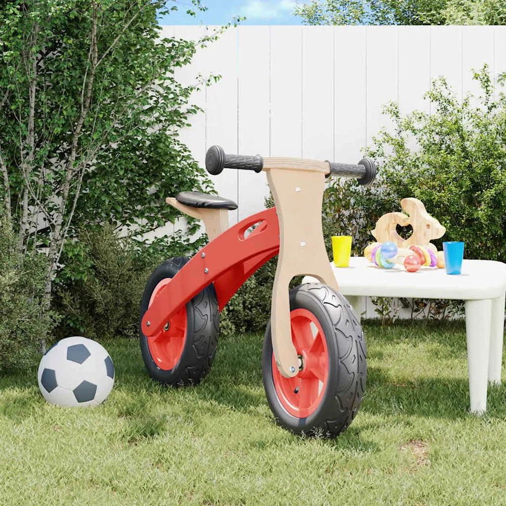 Vélo d'équilibre pour enfants avec pneus pneumatiques rouge